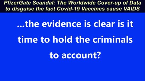 ...the evidence is clear is it time to hold the criminals to account?