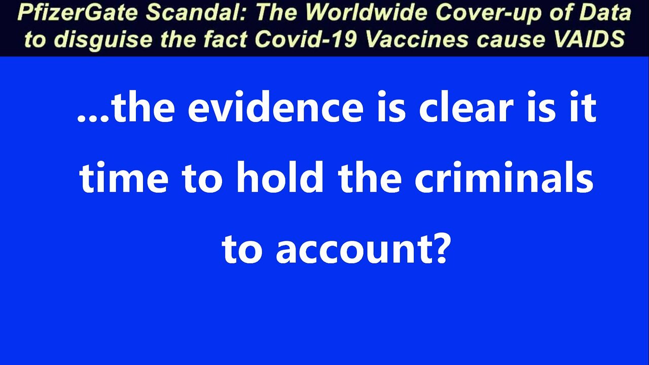 ...the evidence is clear is it time to hold the criminals to account?