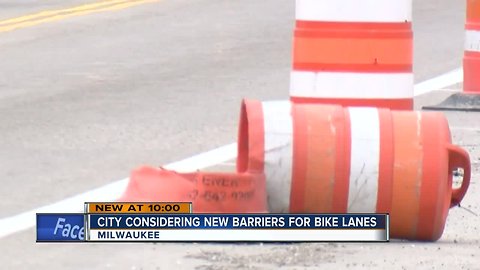 Milwaukee looking at different bike lane barrier options