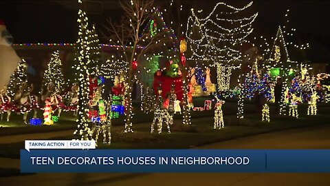 Teen decorates homes in neighborhood