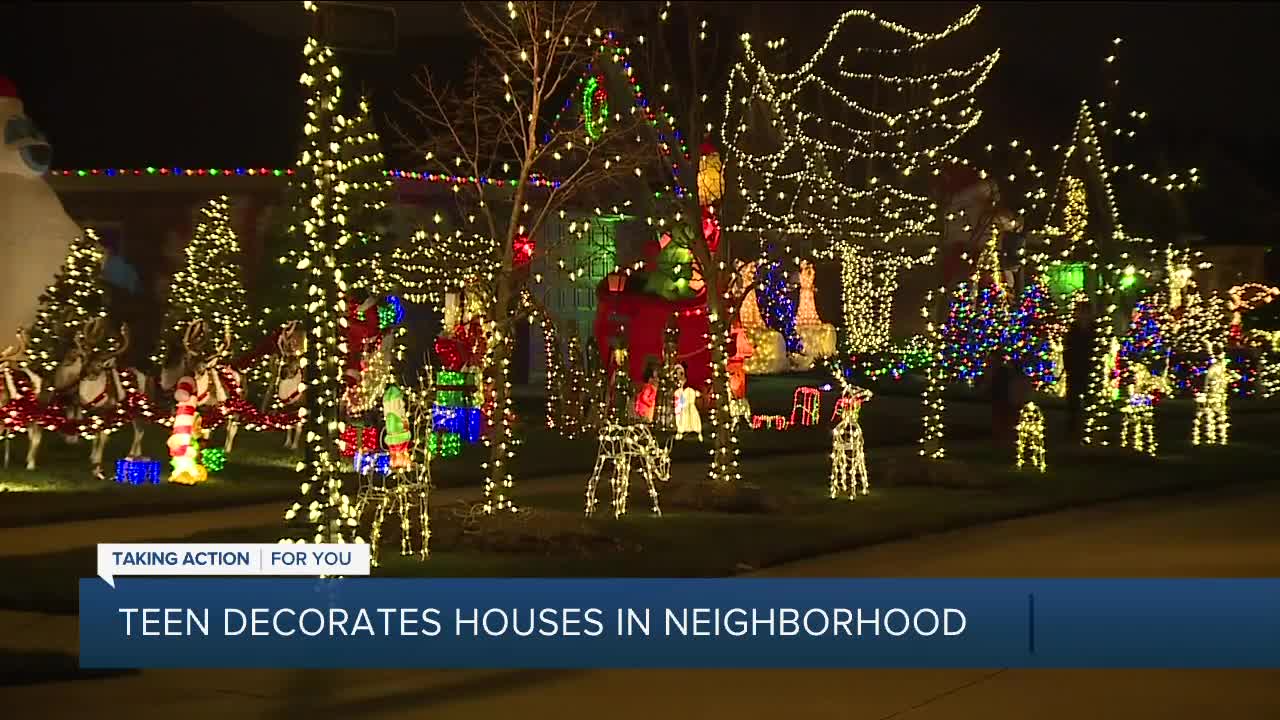 Teen decorates homes in neighborhood