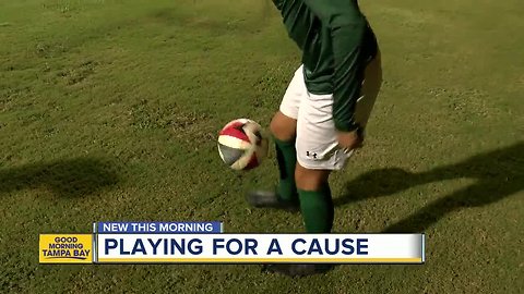 Athletes collecting sports gear for kids in need