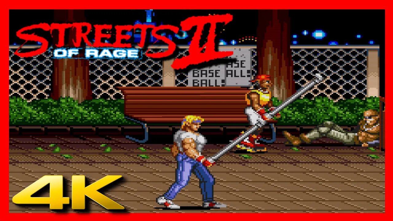 ⭐ STREETS OF RAGE 2 | 4K/60ᶠᵖˢ | SEGA GENESIS | #streetsofrage4 #beatemup #walkthrough