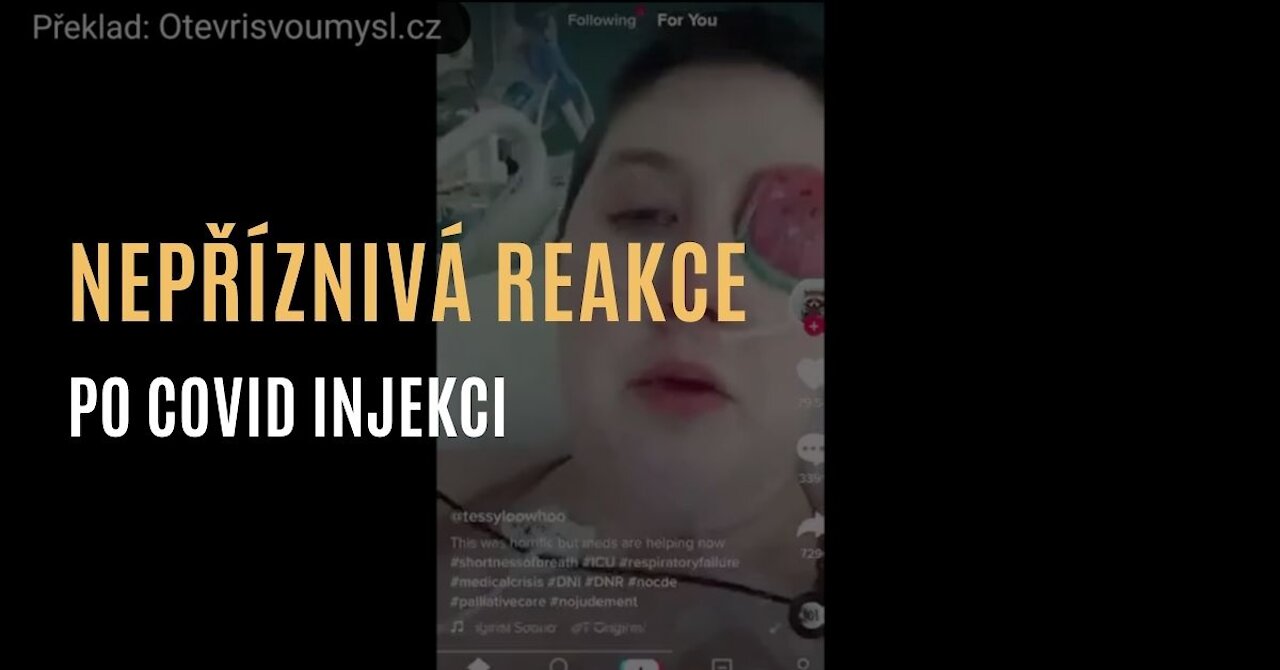 Žena v nemocnici po nepříznivé reakci na covid injekci