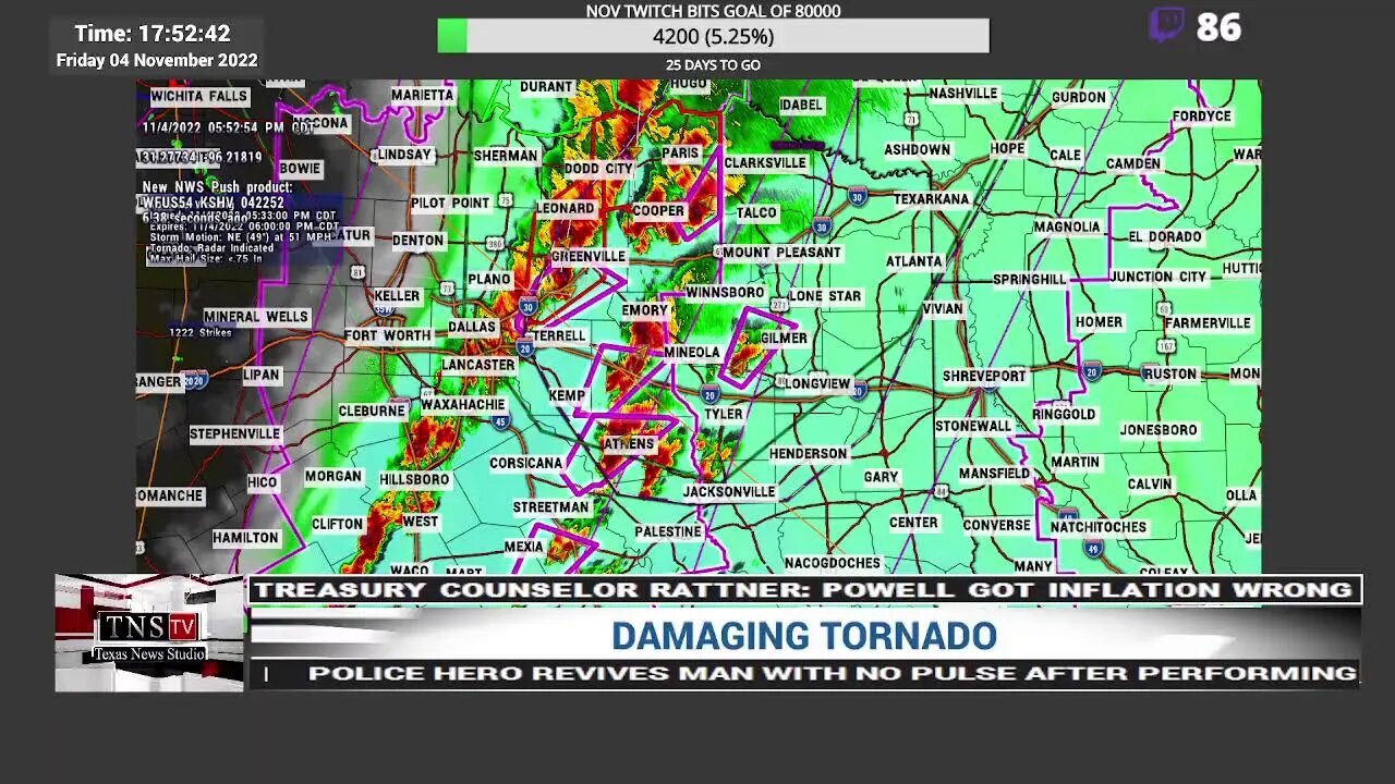 TNS BREAKING: DANGEROUS STORMS ACROSS NORTH AND NORTHEAST TEXAS 11/4/2022