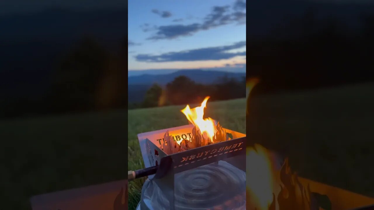 Trying out the new Tembo Tusk fire pit. Portable, packs flat. #fire #firepits #camping