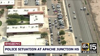 RAW VIDEO: Large police presence outside Apache Junction High School