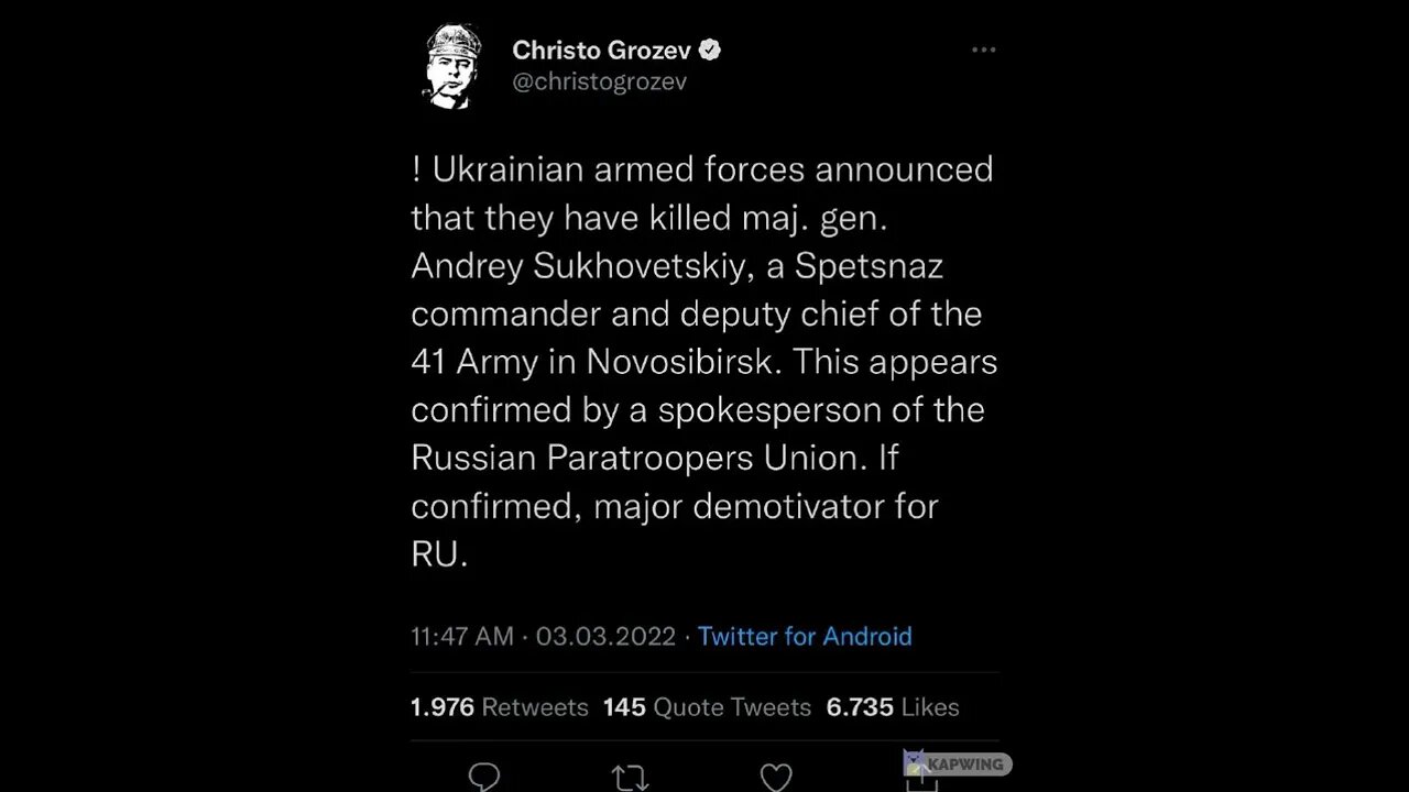 Russian General killed! (image only)