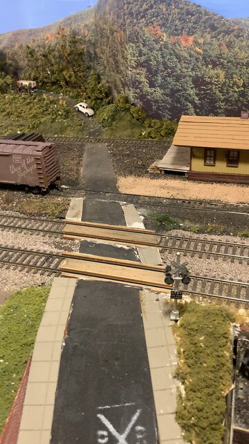 Union Pacific 844 Going Through Railroad Crossing