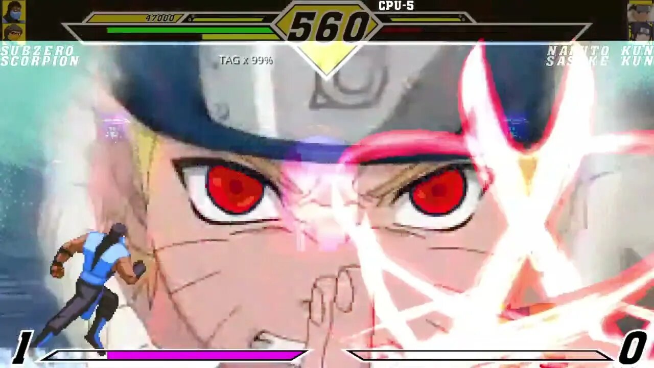 MUGEN/IKEMEN GO: Scorpion & Sub-Zero (me) vs. Naruto & Sasuke (part 1)