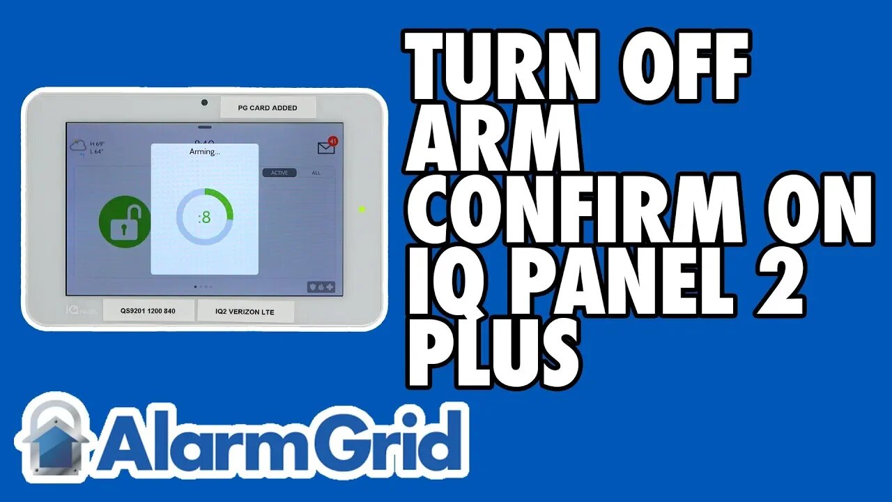 Turning Off "Arm Confirm" in a Qolsys IQ Panel 2 Plus