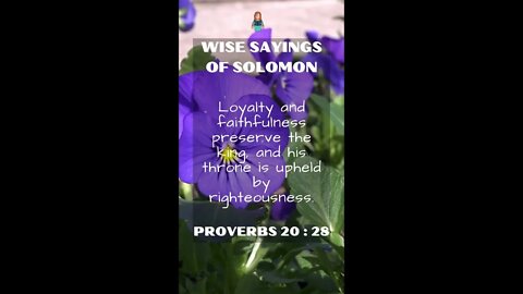 Proverbs 20.28 | NRSV Bible - Wise Sayings of Solomon