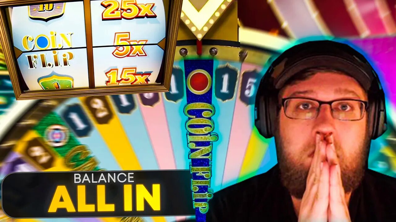 ALL IN BET ON CRAZY TIME SAVES THE VIDEO! (BIG WIN)