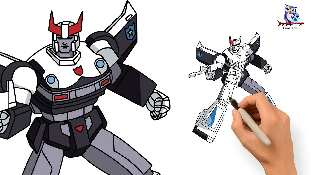 How to Draw Prowl G1 Transformers - Step by Step