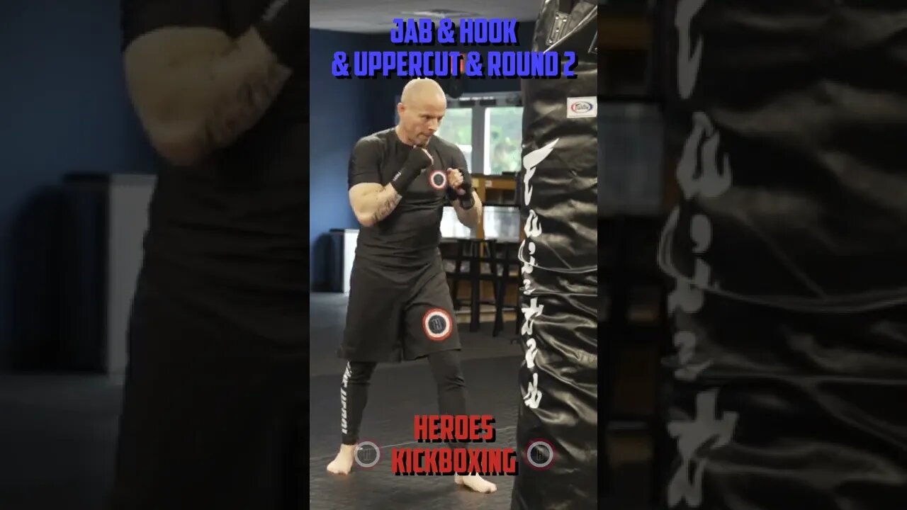 Heroes Training Center | Kickboxing & MMA "How To Double Up" Jab & Hook & Uppercut & Round 2 #Shorts