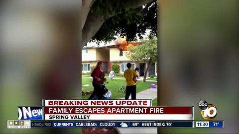 Family escapes from fire at Spring Valley apartment