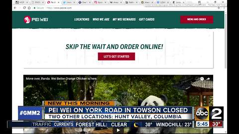 Pei Wei in Towson closes