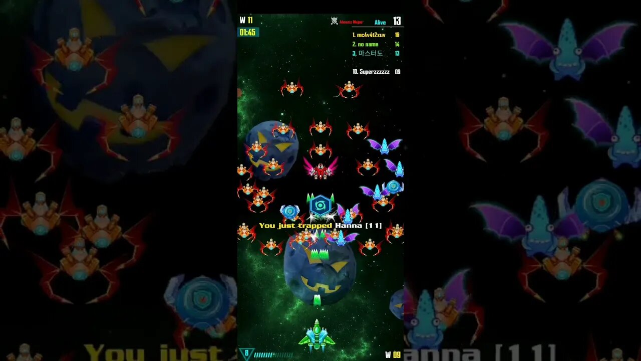 GALAXY ATTACK ALIEN SHOOTER - PVP SURVIVAL 1 VS 30 - 1 seconds short and become 2nd