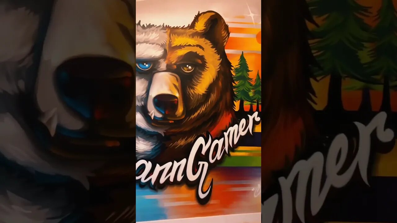 DUAL BEAR STREET ART PIECE 🐻🐻❄️ #streetart #streetartist #shorts
