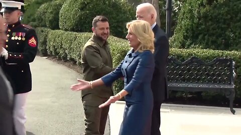 Joe Biden And Jill, Ed D , Greet Ukrainian President Volodymyr Zelenskyy At The White House