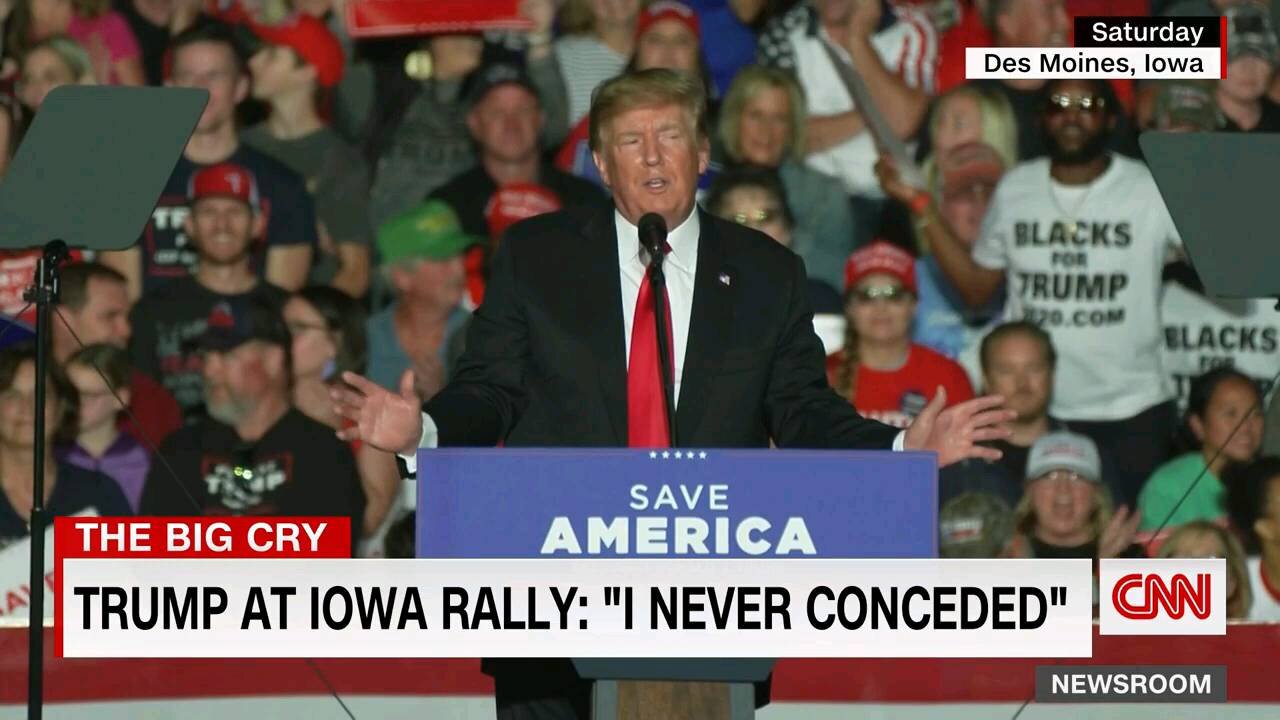 DONALD TRUMP AT IOWA RALLY: I NEVER CONCEDED.