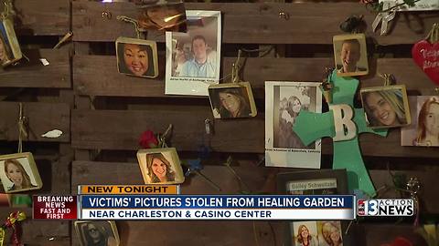 Victims' pictures disappear at Healing Garden memorial