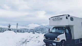 WINTER CAMPING ON MOUNTAIN TOP IN A METAL TENT