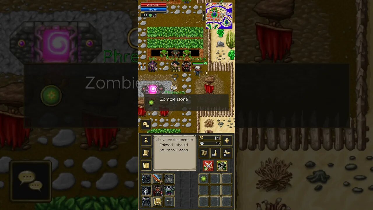 TibiaME - New Pet Zombie, showing status #shorts #tibiame