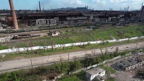 Drone footage of Azovstal now that it's finally over