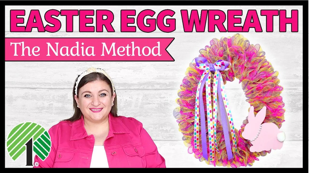 EASTER DECO MESH EGG WREATH DIY | NEW DOLLAR TREE EGG WREATH FORM | STEP BY STEP WREATH TUTORIAL