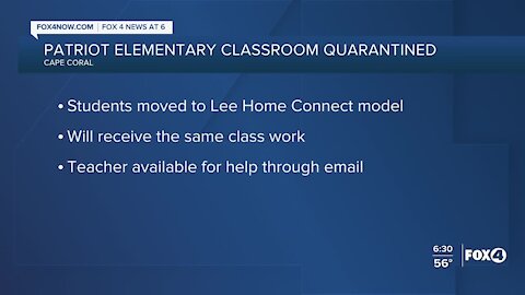 Elementary class quarantined in Lee County