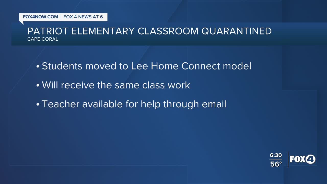 Elementary class quarantined in Lee County