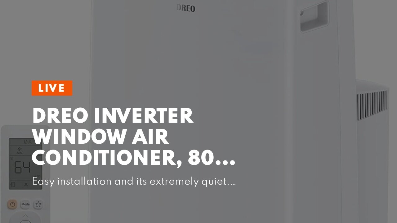 Dreo Inverter Window Air Conditioner, 8000 BTU AC Unit for Room Bedroom, Easy Installation, 42d...