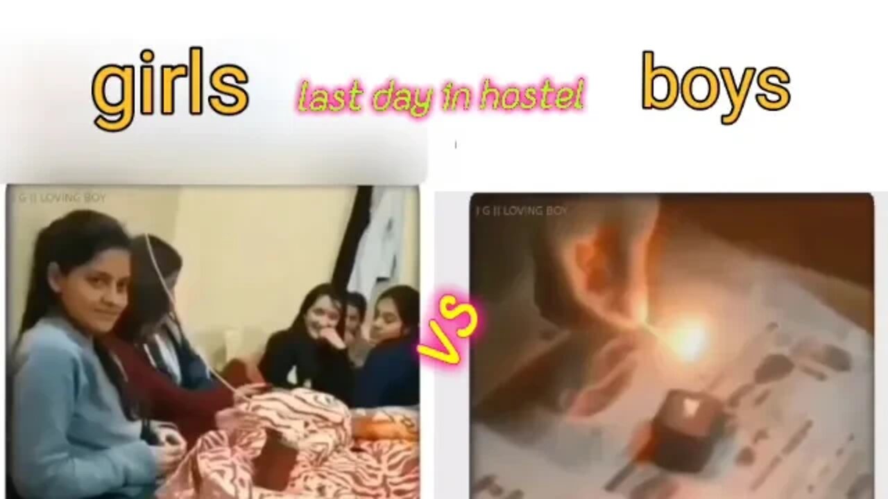 girls last day in hostel vs boys last day in hostel 😂😂#funnymemevideo