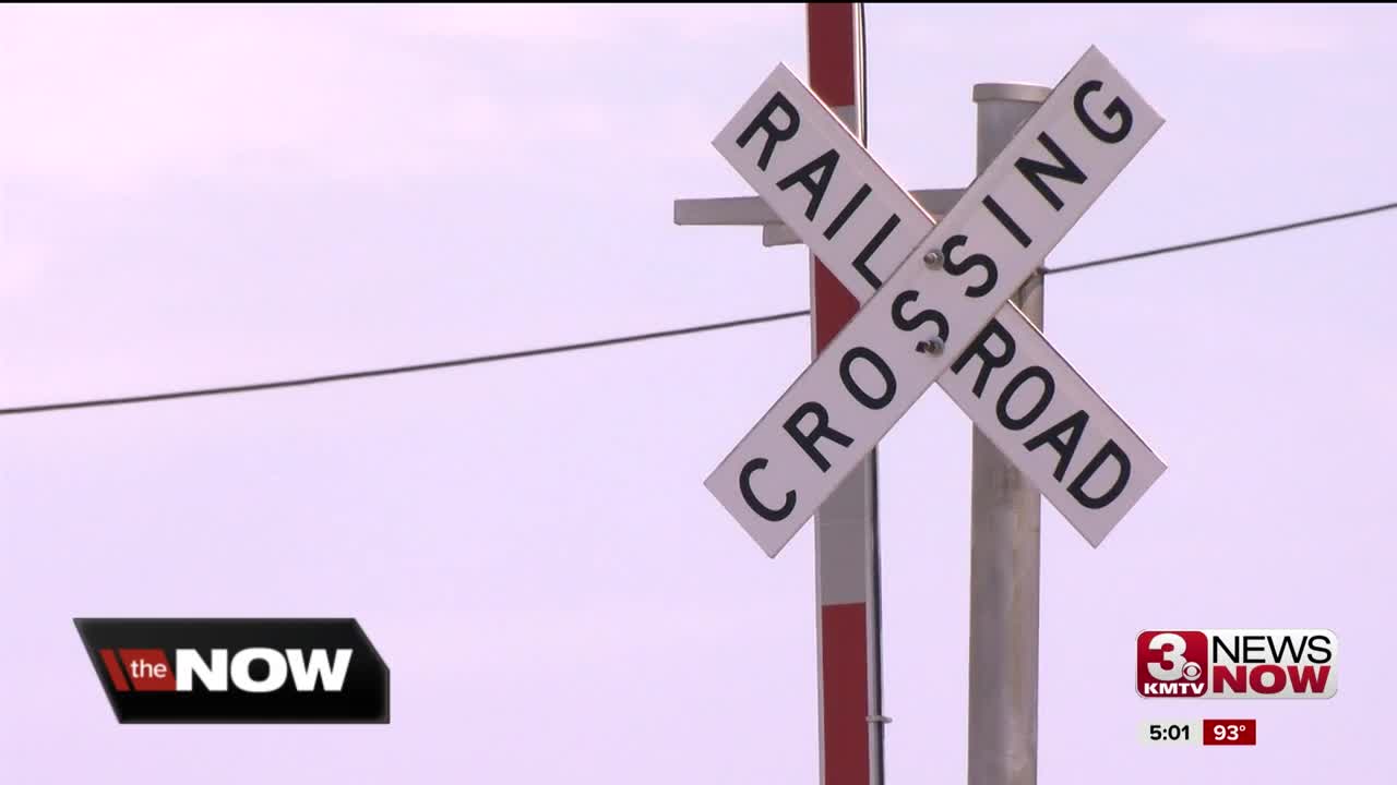 Train construction causing flooding in Percival, Iowa