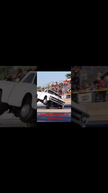 Cool wheelie in a C10 truck 454 #bigblock #shorts #chevrolet #truck #wheelie #dragracing #hilarious