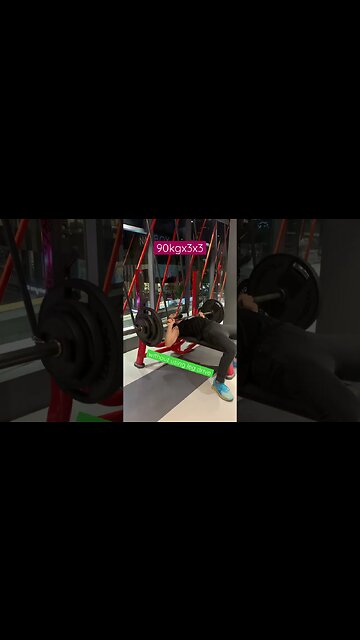90kgx3x3 Bench Volume this week #shorts #short #powerlifting #fitness