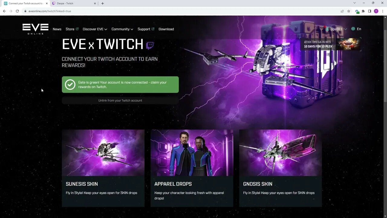 EVE Online Twitch Drops