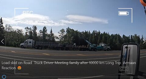 Load skid on Road Truck Driver Meeting family after Long Trip Reaction 😍