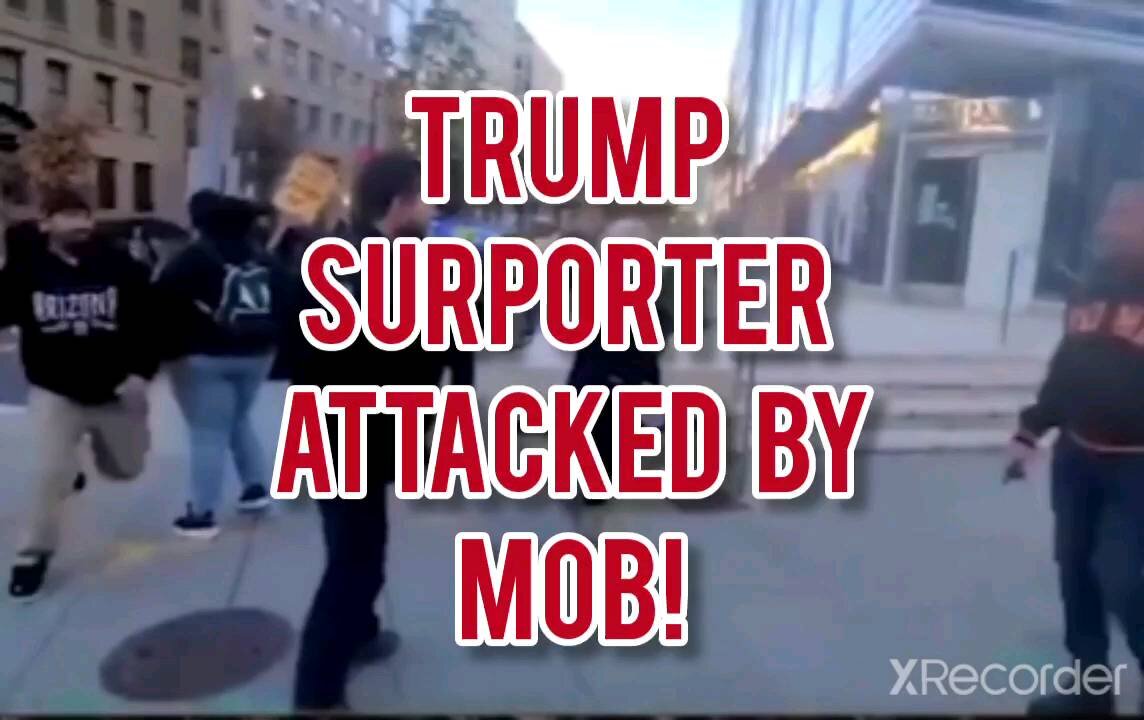 TRUMP SURPORTER ATTACKED BY MOB