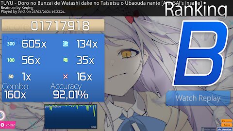 Osu! Doro no Bunzai de Watashi dake no Taisetsu o Ubaouda nante [AmaSAI's Insane]