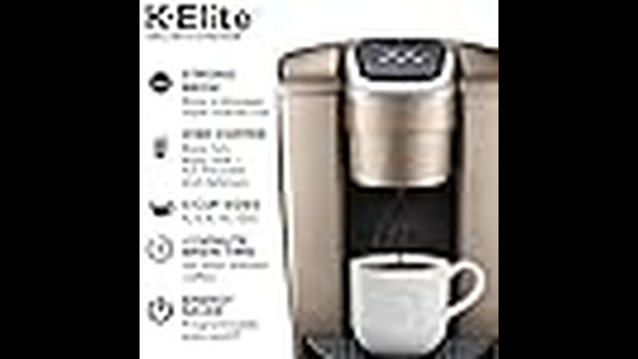 Keurig K-Elite Single Serve K-Cup Pod Coffee Maker, Brushed Gold