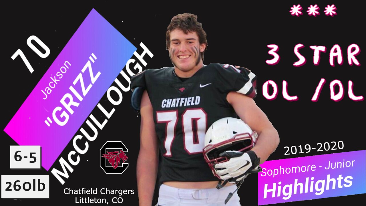 Jackson "Grizz" McCullough 2019-20 Highlight Film | 3 Star OL/DL Chatfield Chargers