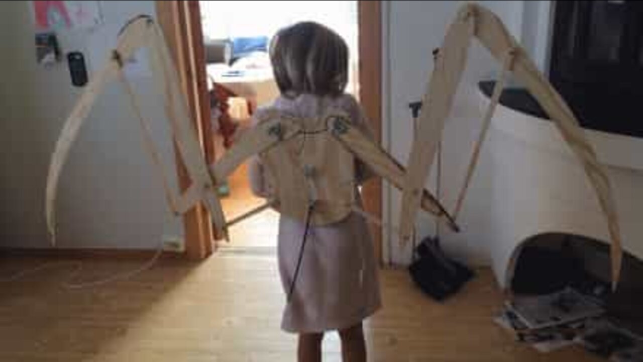 Dad builds wings for his daughter's costume