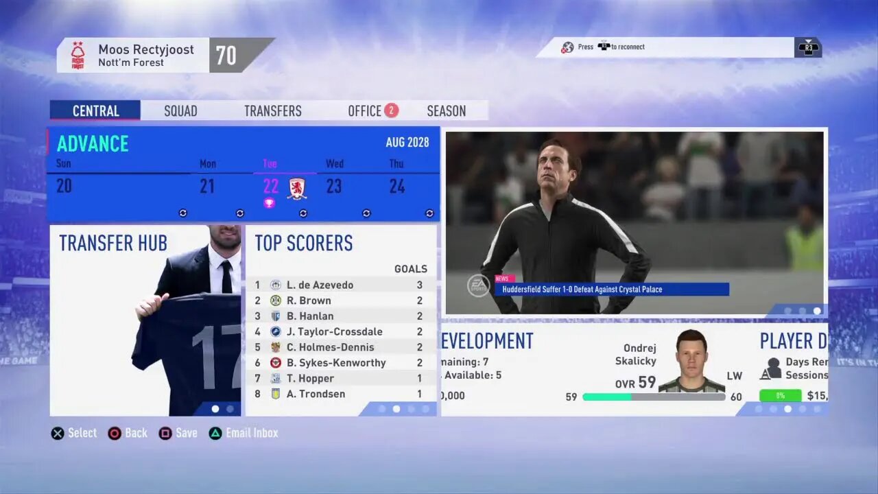 Nottingham Forest S:11 2028-2029 EPL Match 3 @ Man United (1-1-0)
