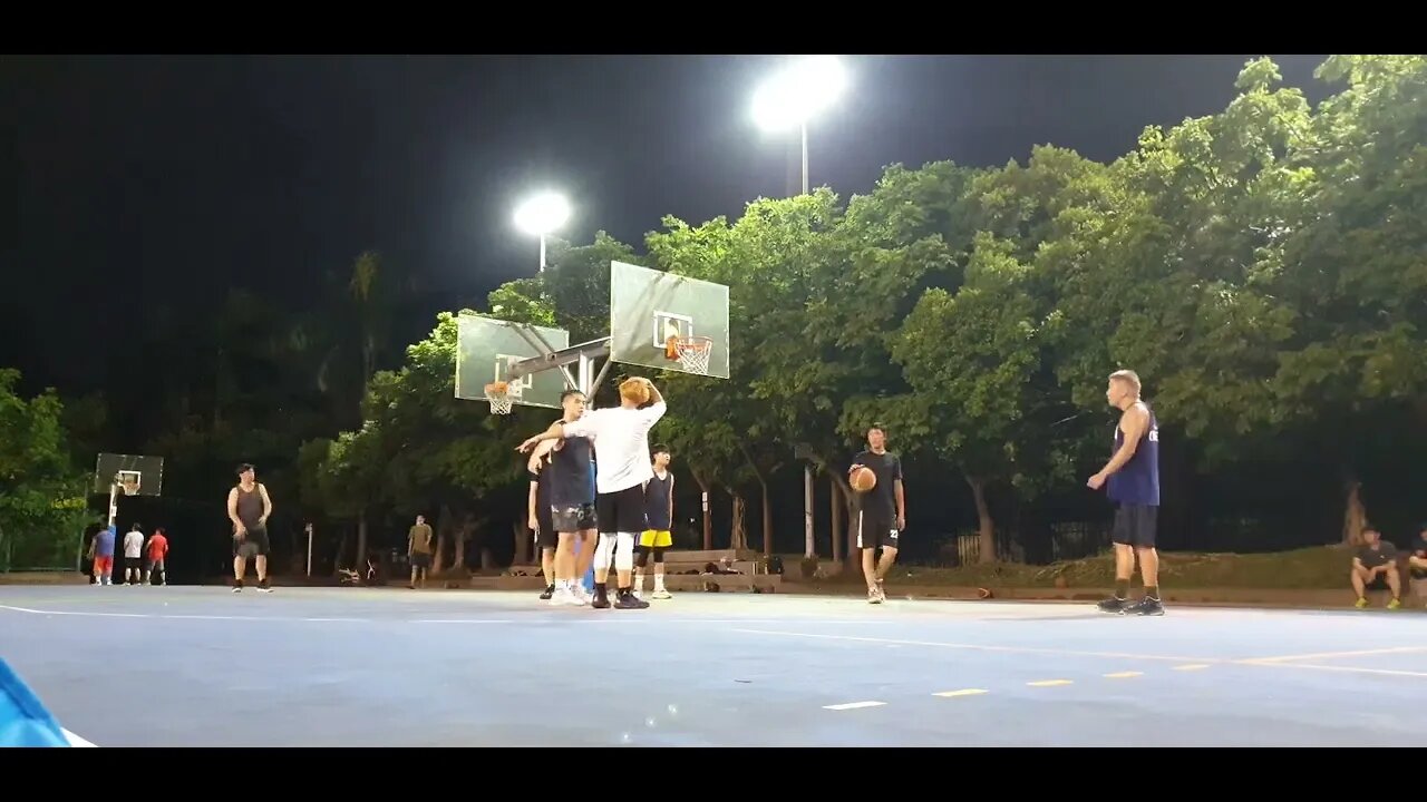 3 on 3 bball action at Tien-Mu 09/08/2022