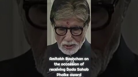 Amitabh Bachchan on receiving Dada Sahab Phalke award l #viralvideo #ytshorts #shorts .