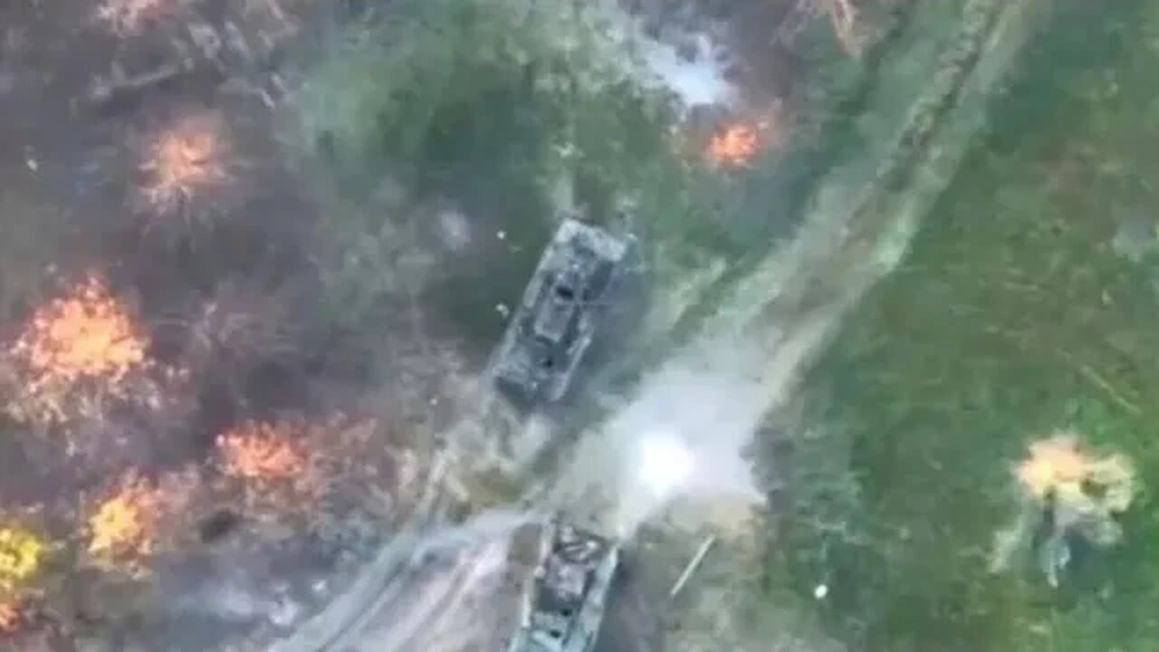 footage of Ukraine Drone targeting Russians anti aircraft system