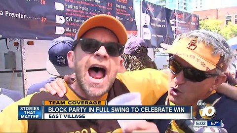 Block party in full swing to celebrate Padres Opening Day win