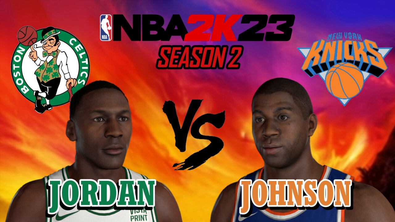 Michael Jordan vs Magic Johnson - Celtics vs Knicks - Season 2: Game 22 - MyLeague: All-Time Legends